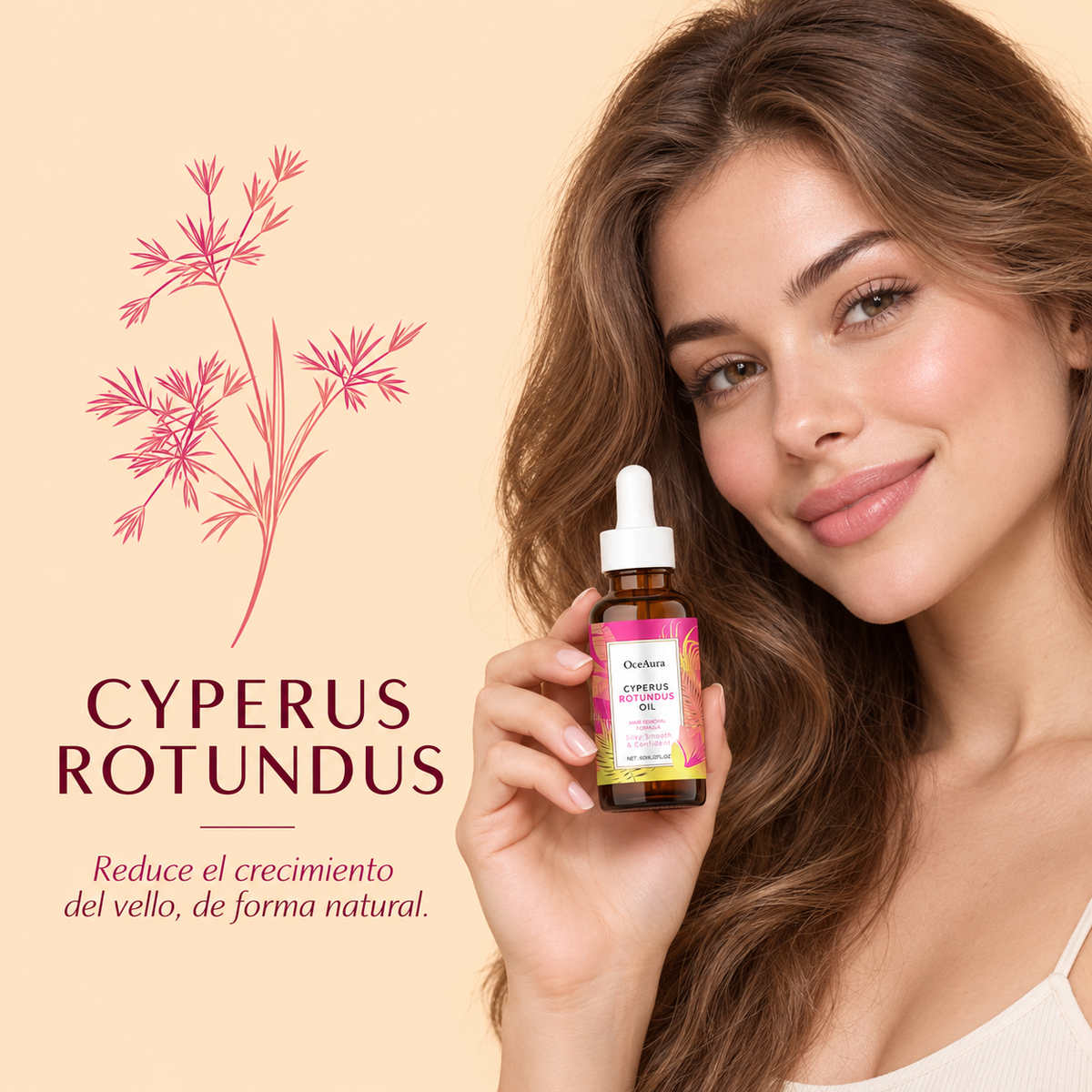 Cyperus Rotundus | Aceite removedor de vello corporal para una piel suave